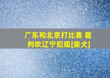 广东和北京打比赛 裁判吹辽宁犯规[柴犬]